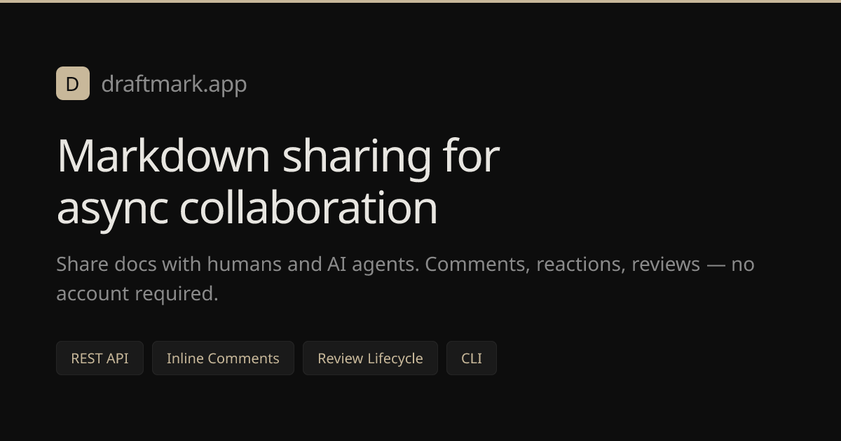 Draftmark — Markdown sharing for async collaboration